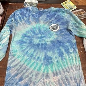 Santa Cruz Blue Tie-Dye Long Sleeve Shirt